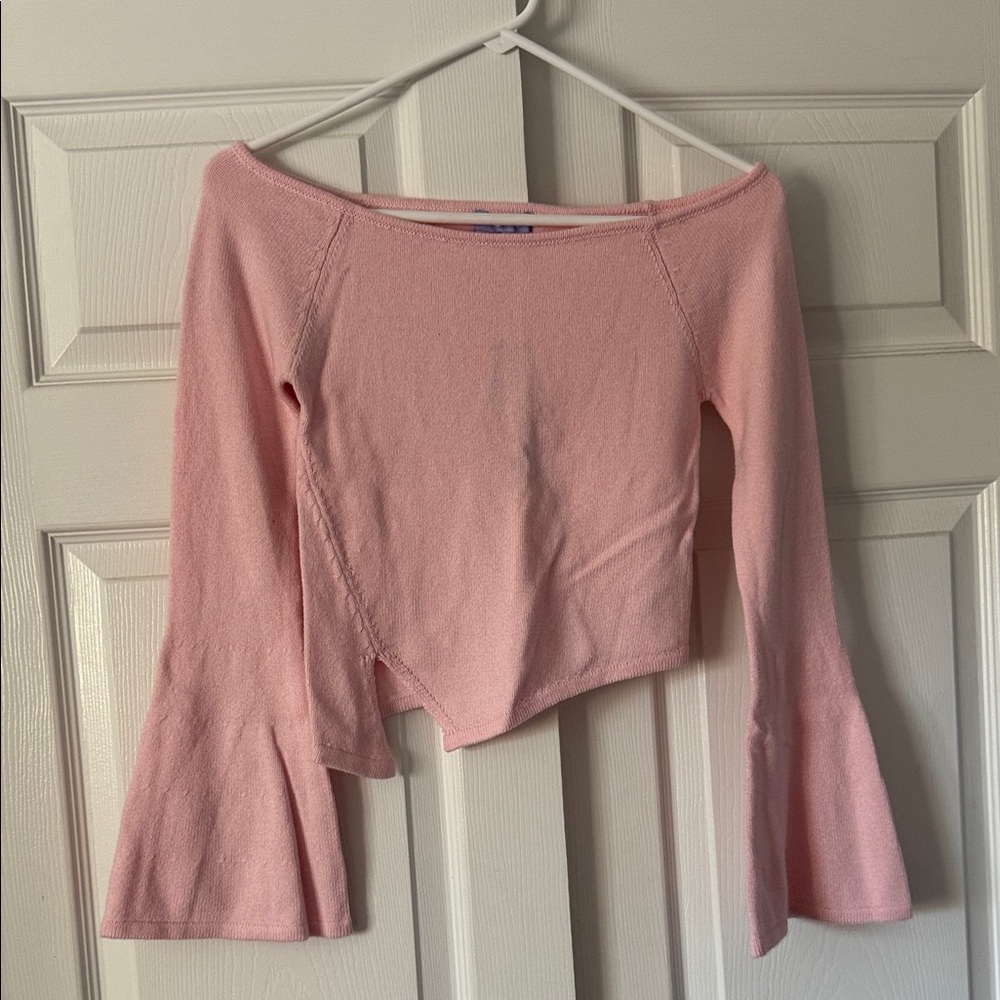 Pink Off-Shoulder Sweater